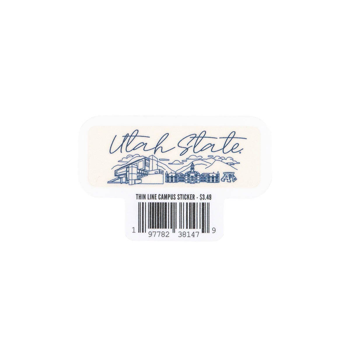 Utah State thin line campus sticker